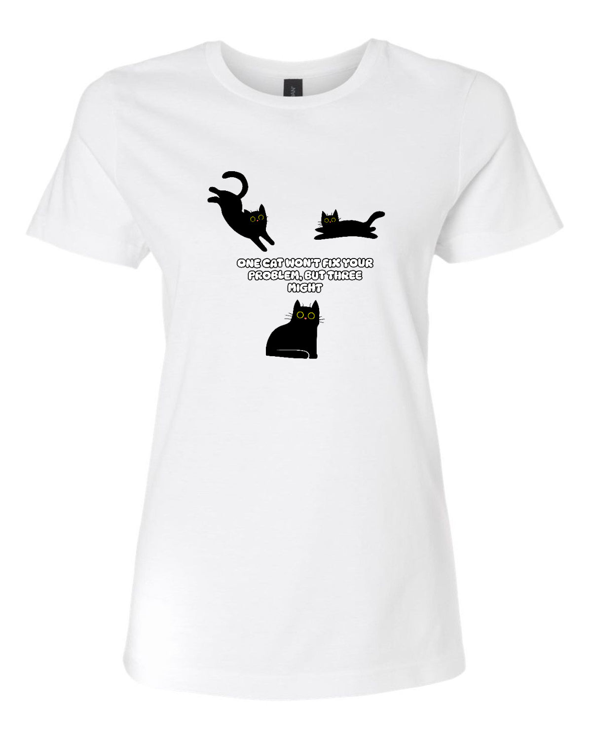Women’s short sleeve t-shirt white cats print