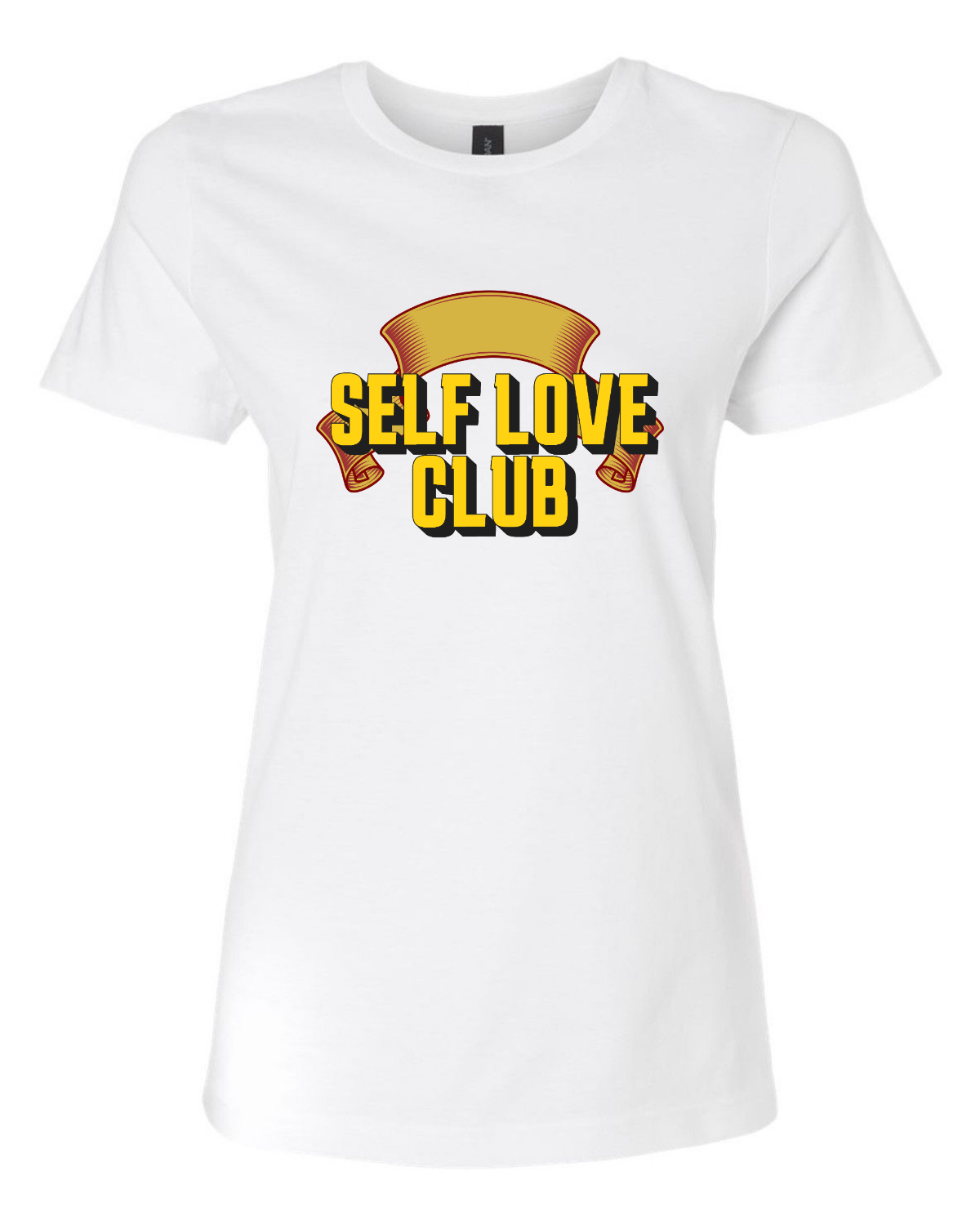 Women’s short sleeve t-shirt white self love club print