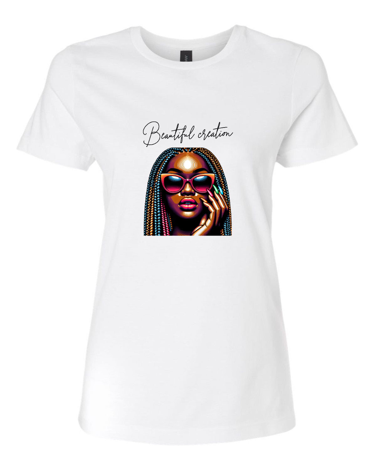 T-shirt blanc à manches courtes pour femme