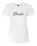 Women’s short sleeve t-shirt white bride print