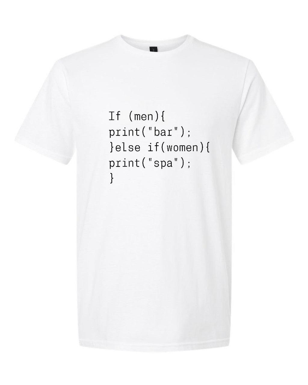 Men’s short sleeve t-shirt white code print