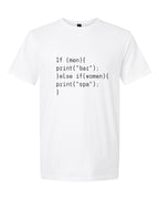 Men’s short sleeve t-shirt white code print
