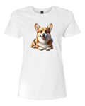 Women’s short sleeve t-shirt white korgi print