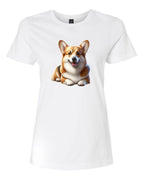 Women’s short sleeve t-shirt white korgi print