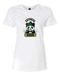 Women’s short sleeve t-shirt white black cuteness crunch print
