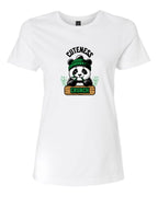 Women’s short sleeve t-shirt white black cuteness crunch print