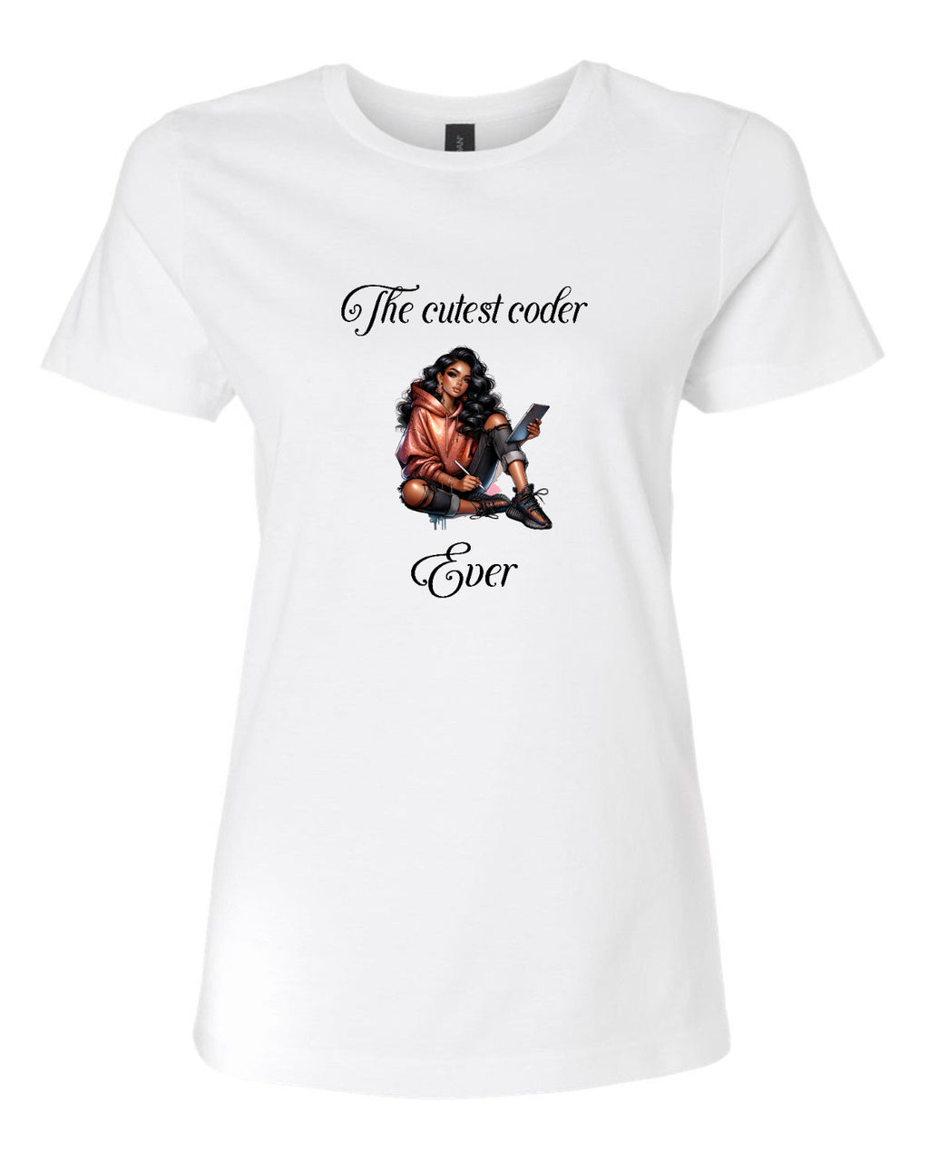 Women’s short sleeve t-shirt white coder print