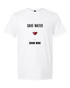 Men’s short sleeve t-shirt white drink wine print