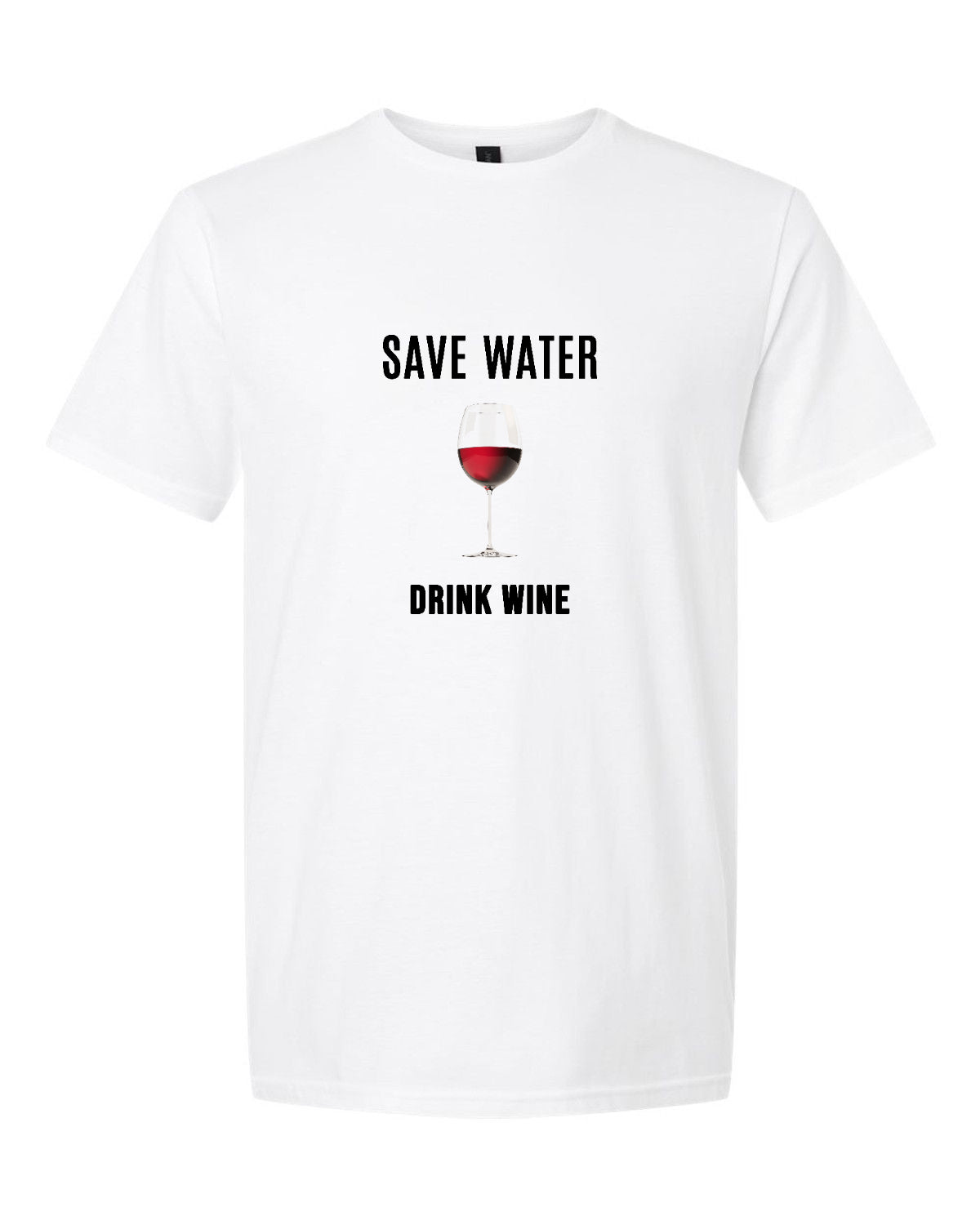 Men’s short sleeve t-shirt white drink wine print