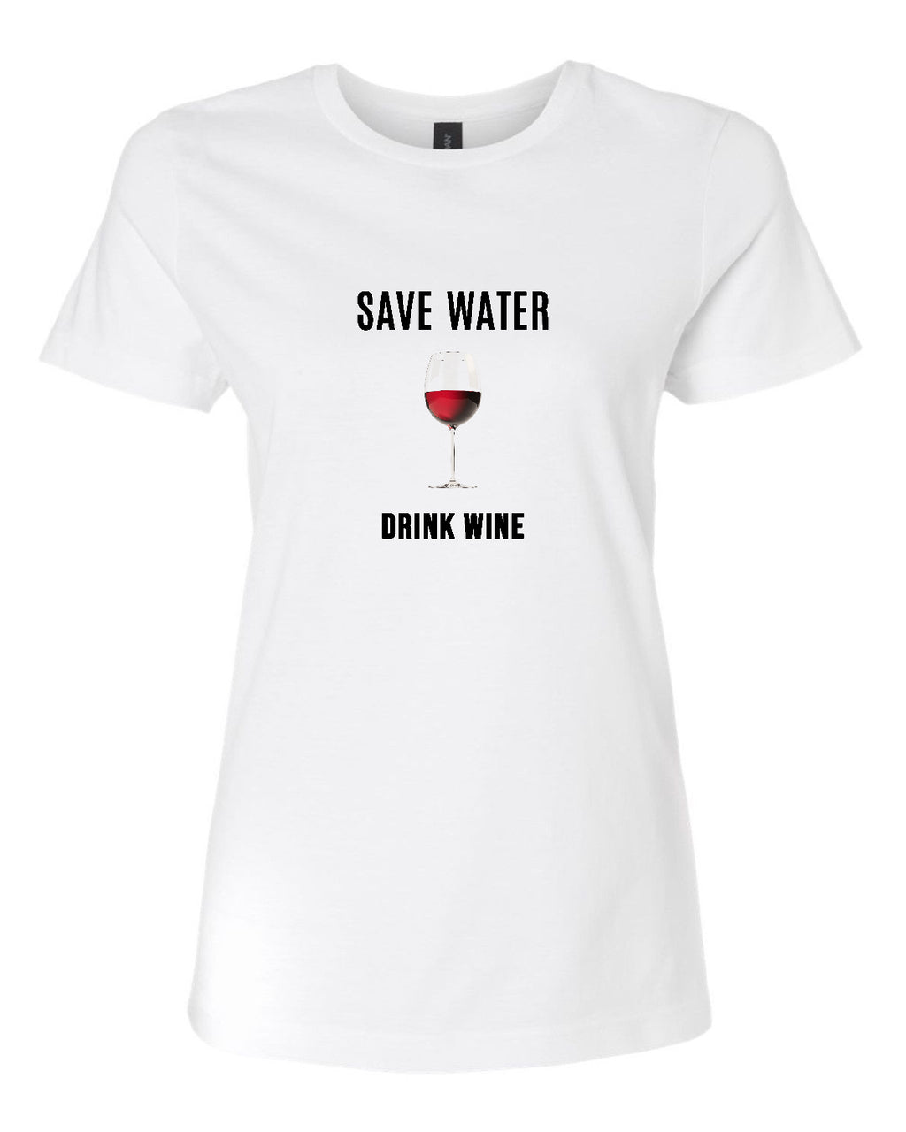 Women’s short sleeve t-shirt white wine print