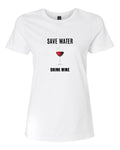 Women’s short sleeve t-shirt white wine print