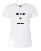 Women’s short sleeve t-shirt white wine print