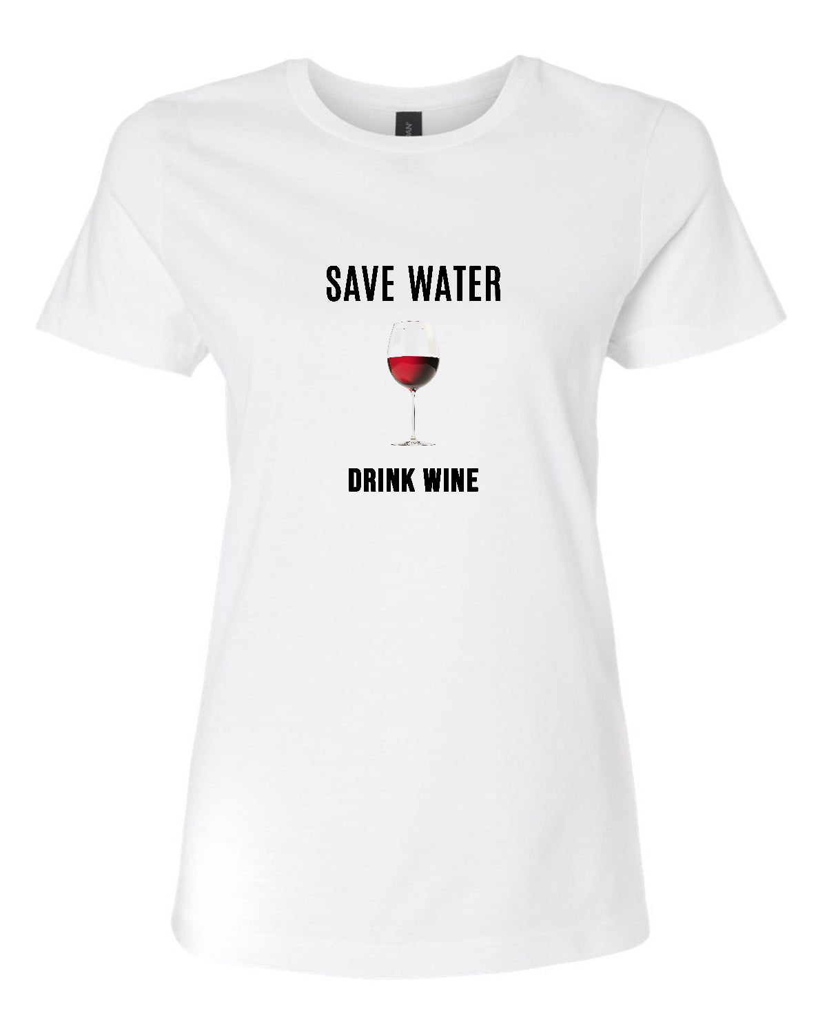 Women’s short sleeve t-shirt white wine print