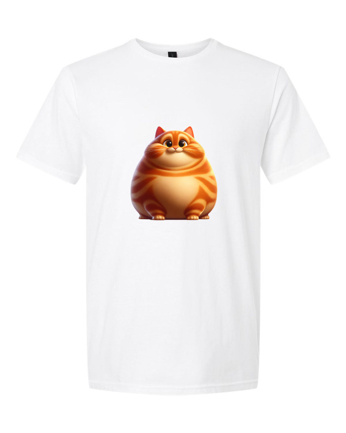 Men’s short sleeve t-shirt white fat cat print