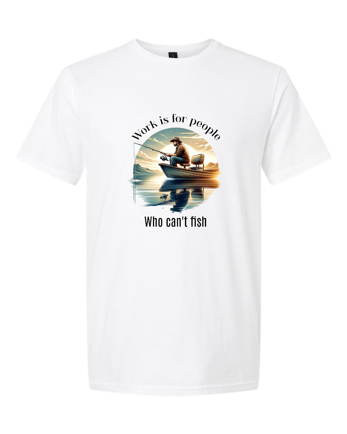 Men’s short sleeve t-shirt white fishing print
