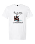 Men’s short sleeve t-shirt whit please hold print