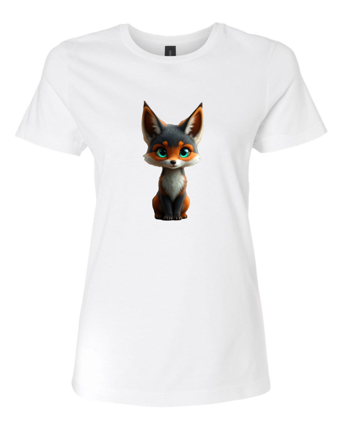 Women’s short sleeve t-shirt white fox print