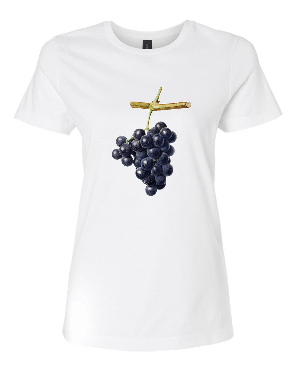 Women’s short sleeve t-shirt white Grape print