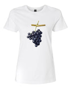 Women’s short sleeve t-shirt white Grape print