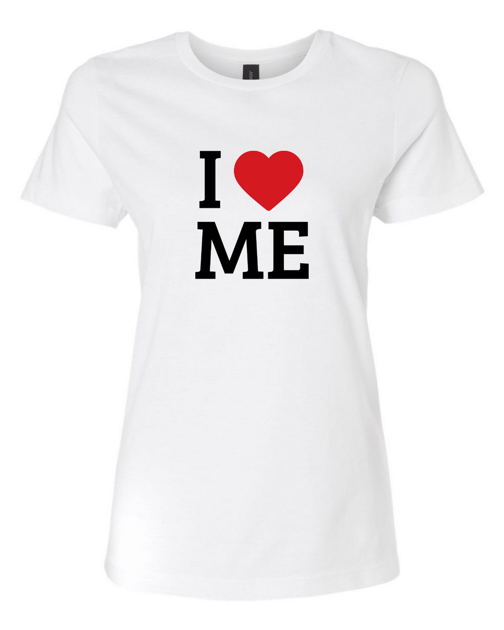 Women’s short sleeve t-shirt white love me print