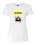 Women’s short sleeve t-shirt white He is my King print