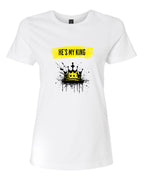 Women’s short sleeve t-shirt white He is my King print