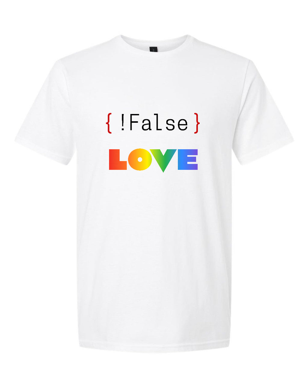 Men’s short sleeve t-shirt white false love print