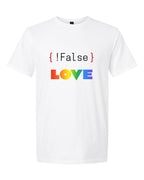 Men’s short sleeve t-shirt white false love print