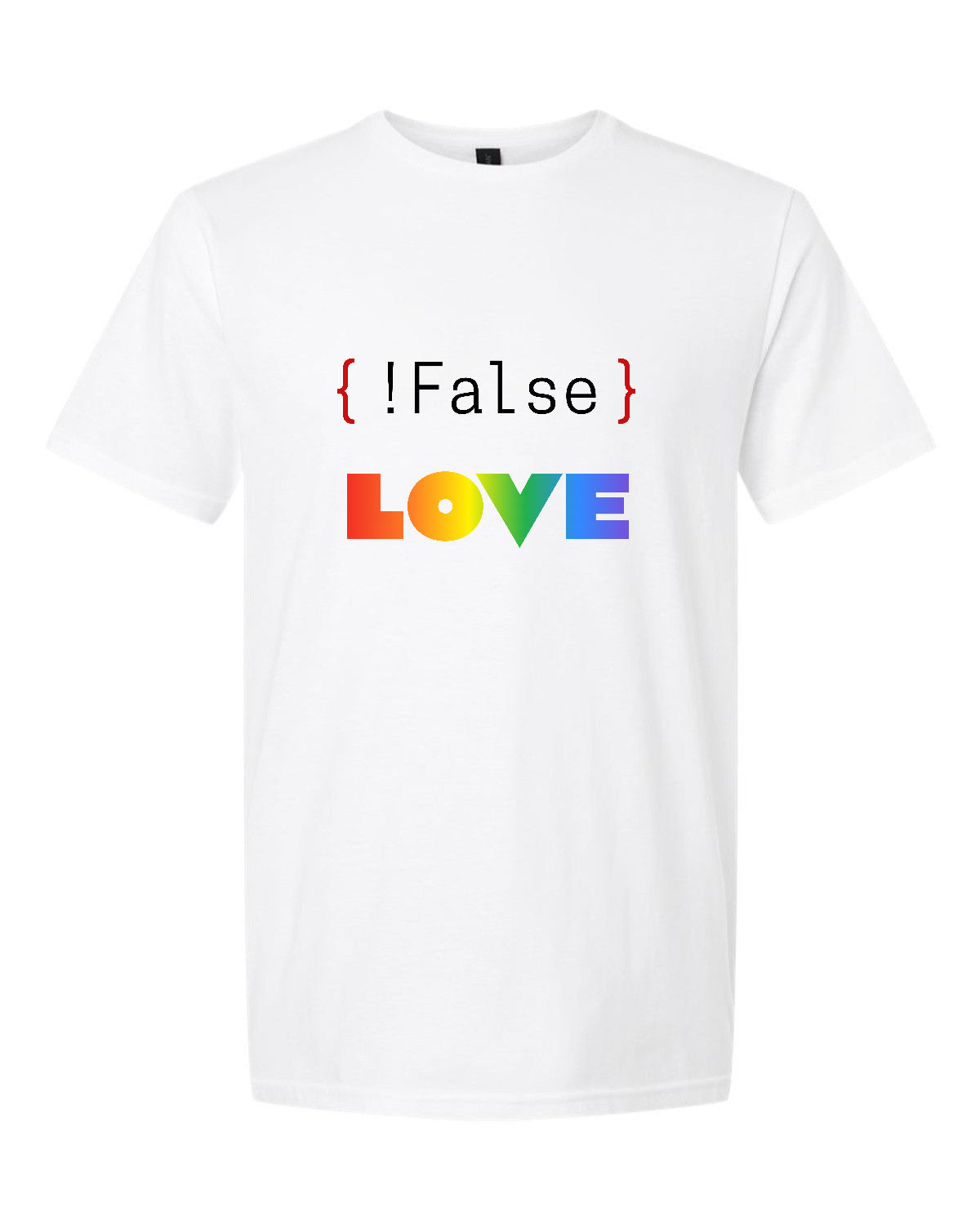 Men’s short sleeve t-shirt white false love print