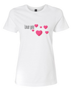 Women’s short sleeve t-shirt white love you print