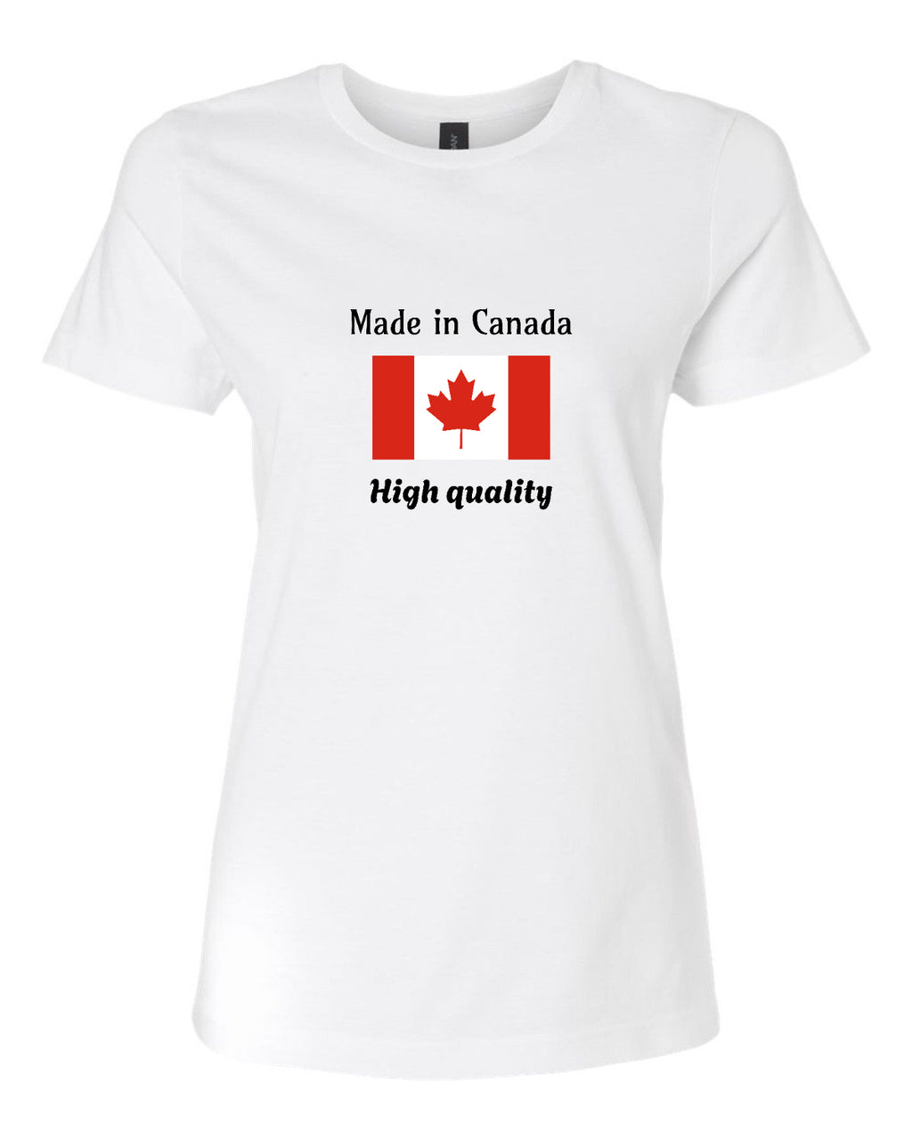 Women’s short sleeve t-shirt white Made in Canada print