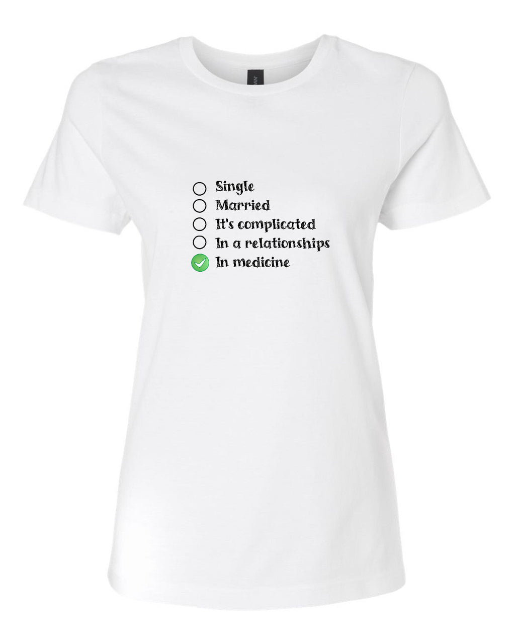 Women’s short sleeve t-shirt white medicine print
