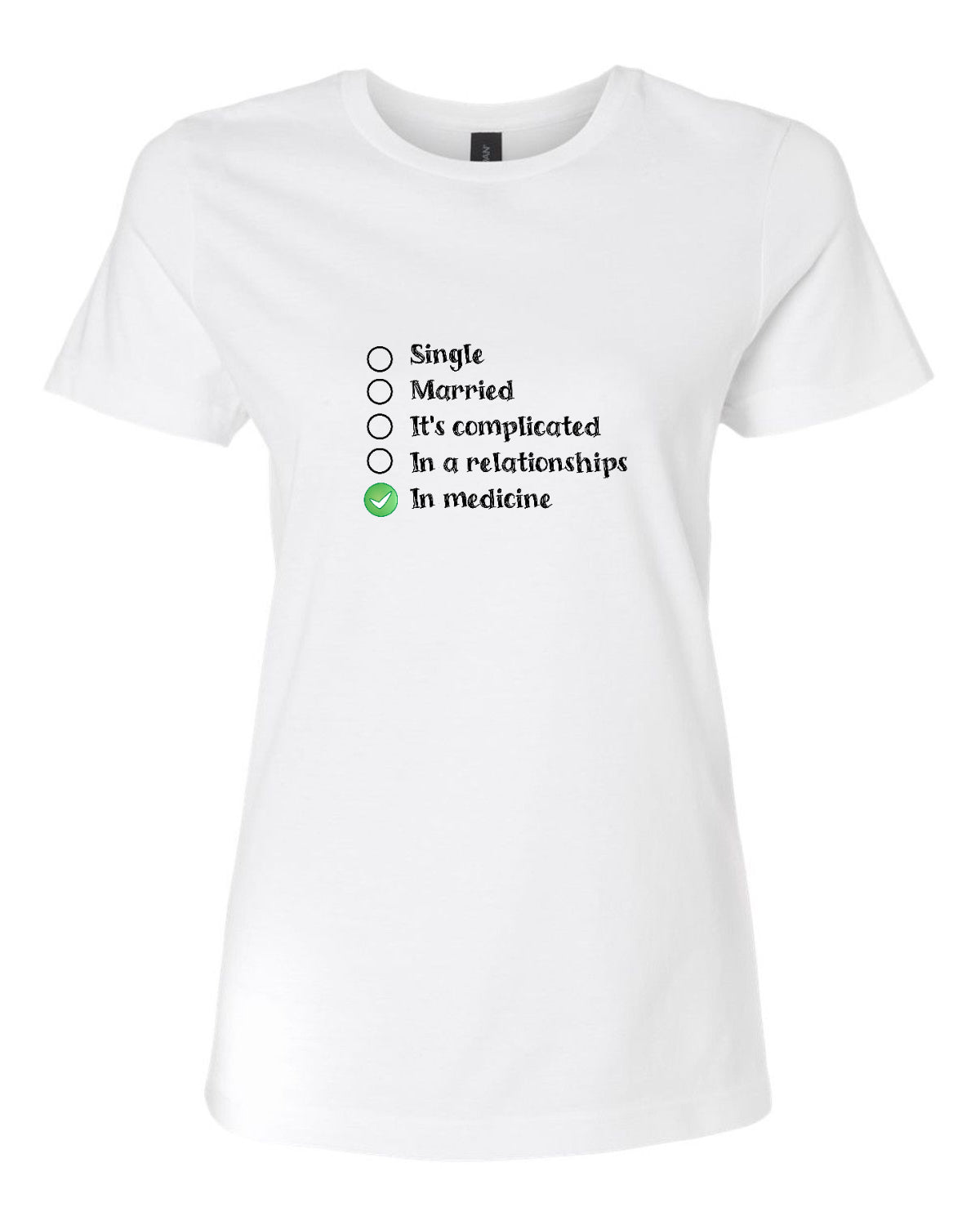 Women’s short sleeve t-shirt white medicine print