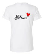 Women’s short sleeve t-shirt white Mom back print