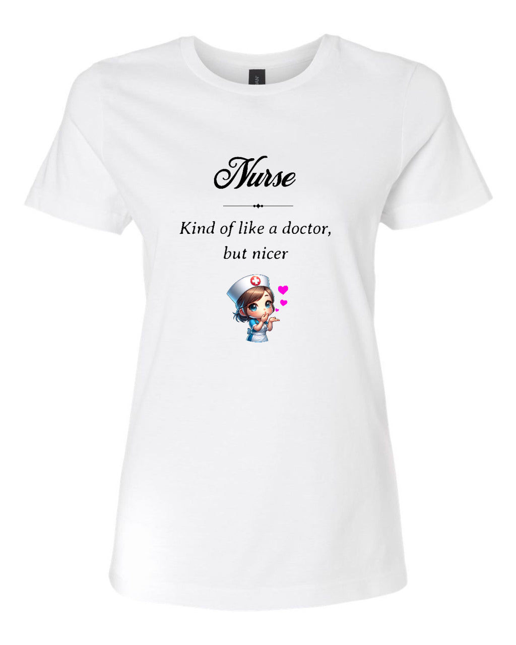 Women’s short sleeve t-shirt white nurse print
