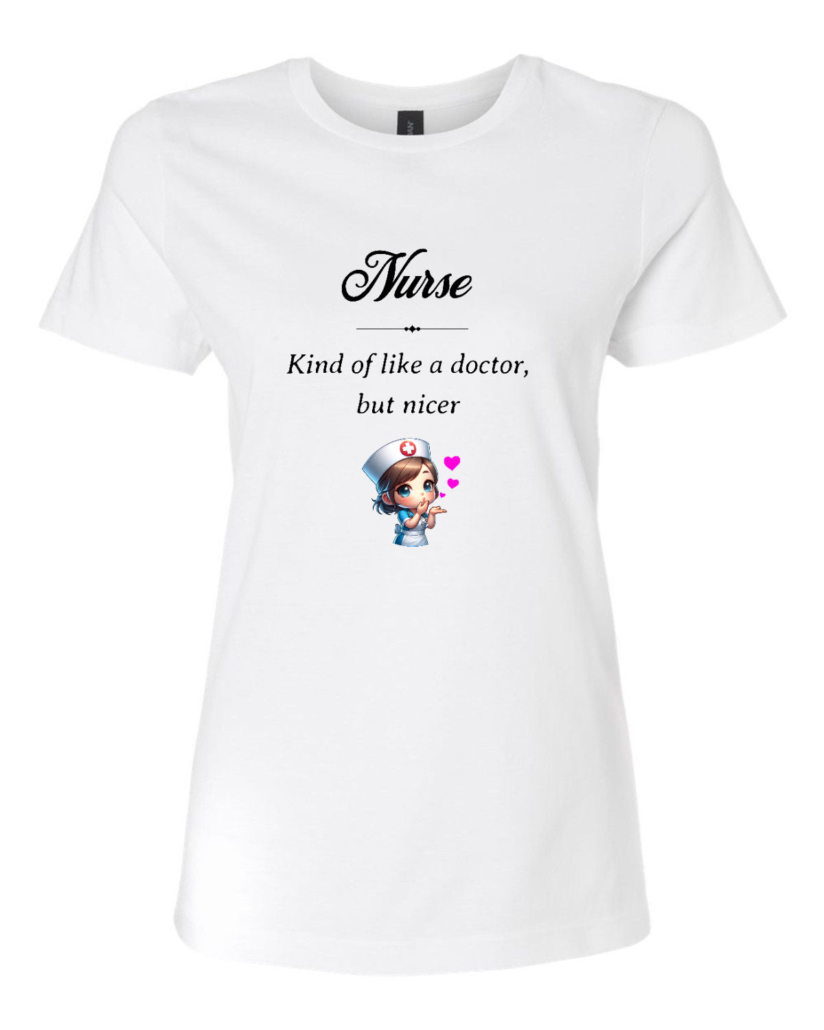 Women’s short sleeve t-shirt white nurse print