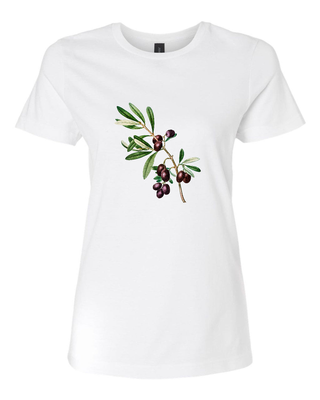 Women’s short sleeve t-shirt white Olive print