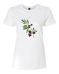 Women’s short sleeve t-shirt white Olive print