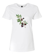 Women’s short sleeve t-shirt white Olive print