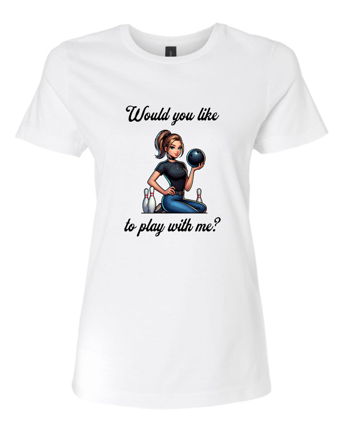 Women’s short sleeve t-shirt white play print
