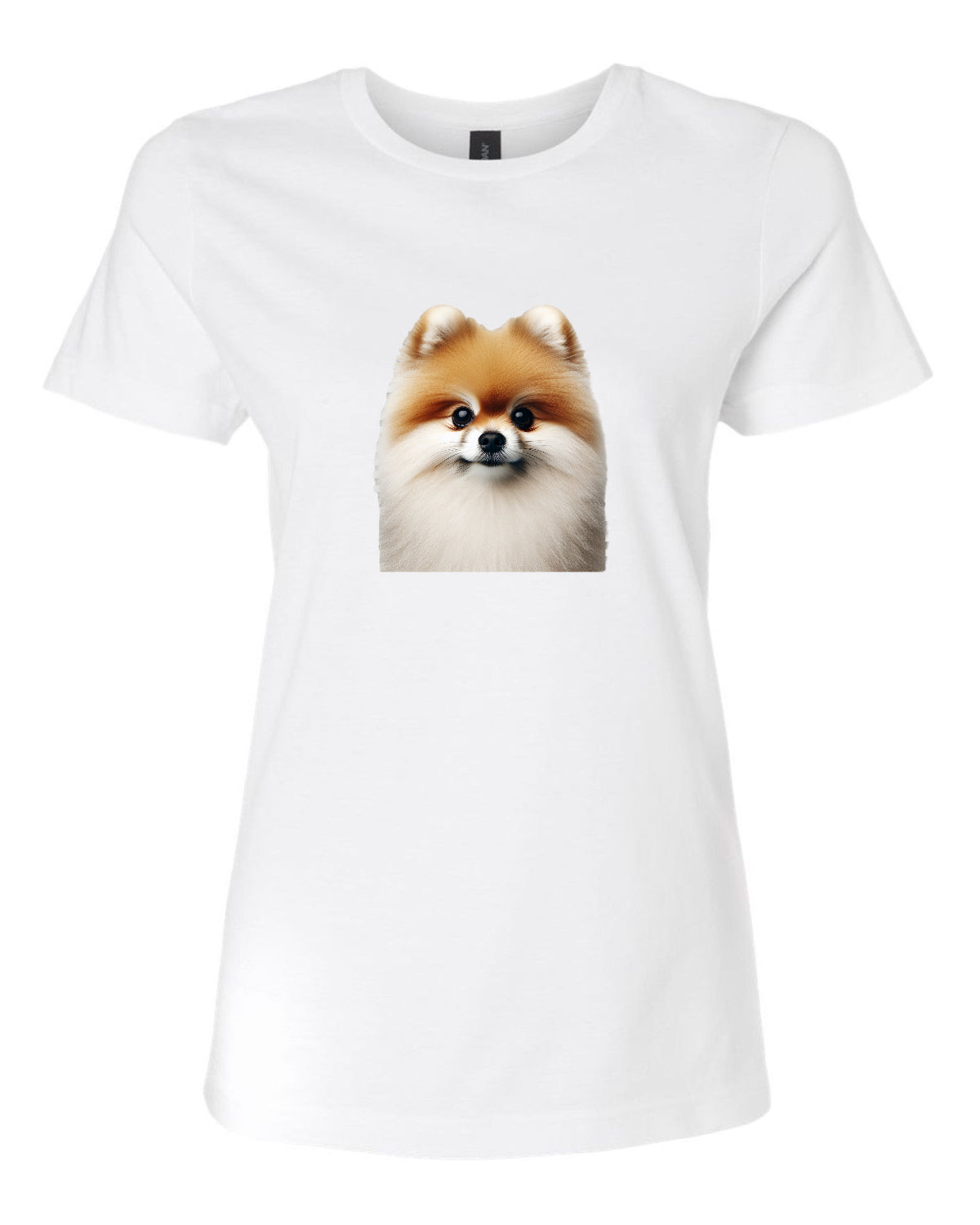 Women’s short sleeve t-shirt white pom print