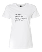 Women’s short sleeve t-shirt white code print