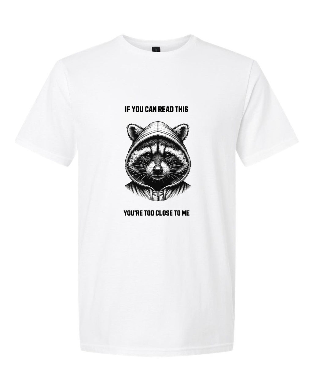 Men’s short sleeve t-shirt white racoon print