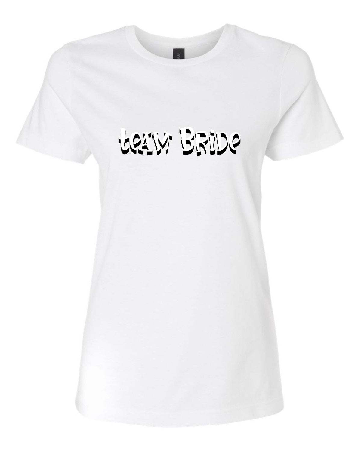 Women’s short sleeve t-shirt white team bride print