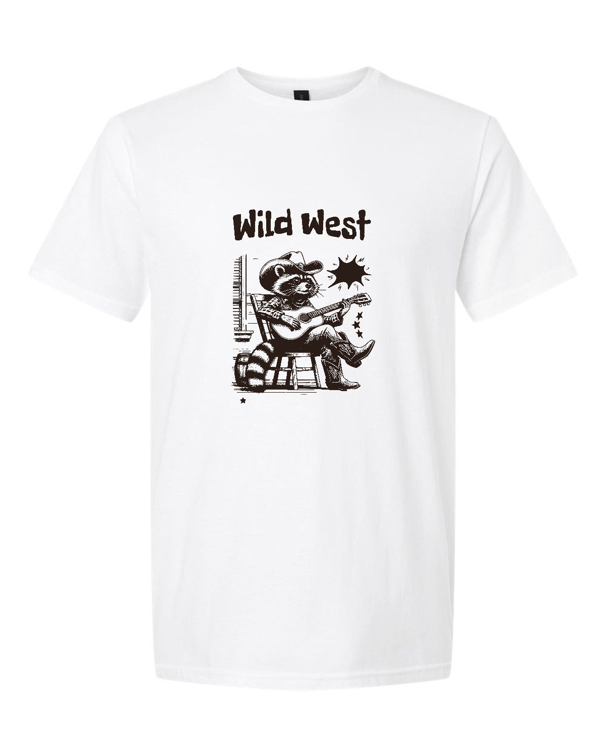 Men’s short sleeve t-shirt white wild west print