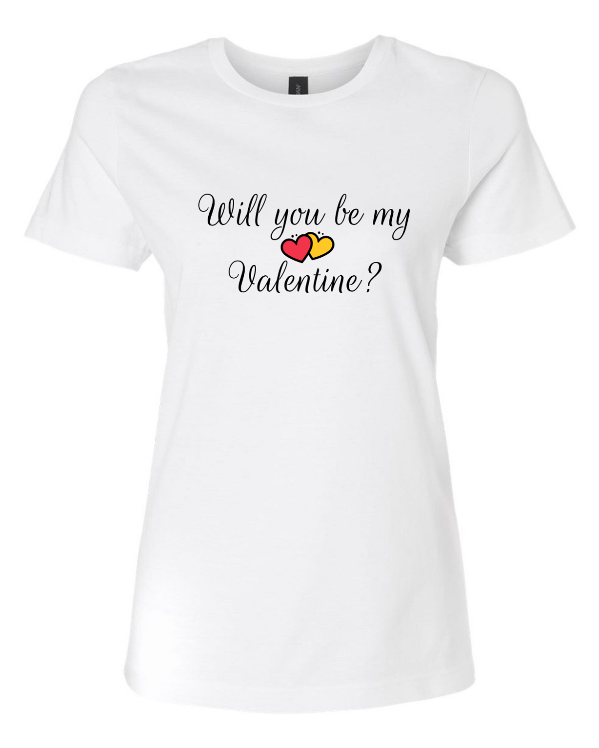 Women’s short sleeve t-shirt white be Valentine print